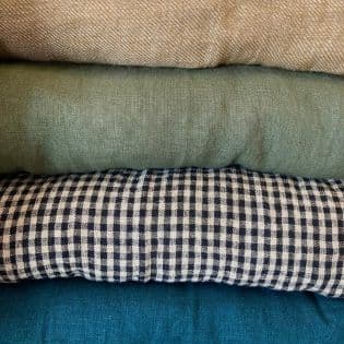 Linen sofa topper kaki mix 2b